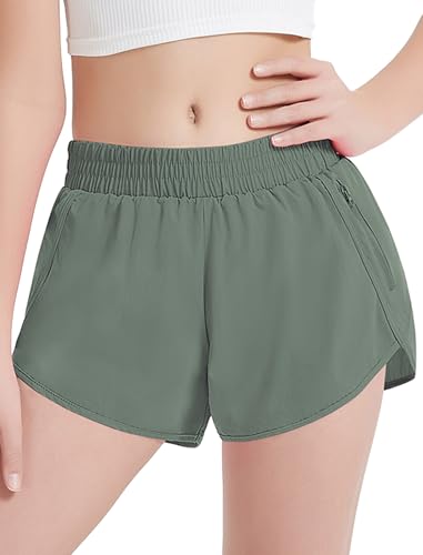 Short de course athlétique filles EXARUS avec poche zippée pour adolescentes