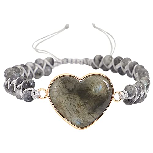 ZEIA3 Liebes-Herz-Armband für Frauen Mädchen Damen Mode Türkis Perlenarmband Verstellbares geflochtenes Armband für Weihnachten Valentinstag Muttertag Schmuck Geschenke Cover