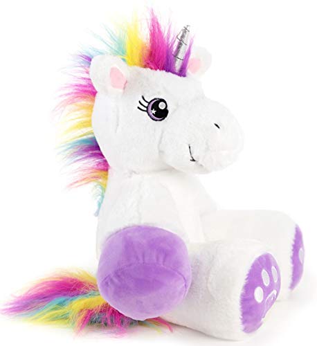 Plushible Unicorn Stuffed Animals - Valentines Day Plush Animal For Girls/Boys & Kids - Giant Size Plushie Unicorns Toys - Rainbow Hair, White, Purple, Pink - Large , Fluffy Gifts - 34 '' #TOP4
