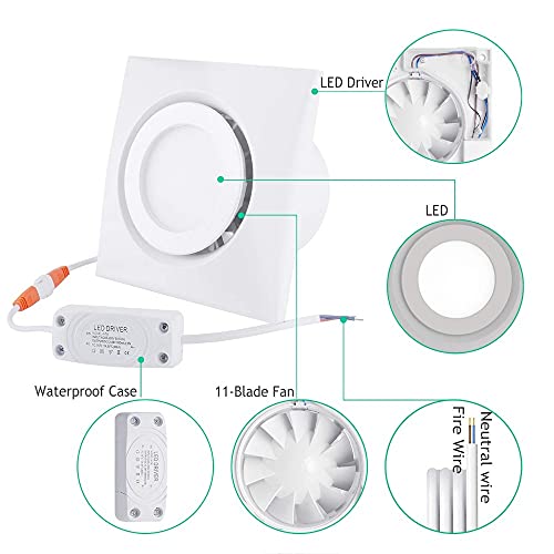 Ventilateur d'extraction de ventilation de 4 '' avec capot d'échappement à haut débit - 4