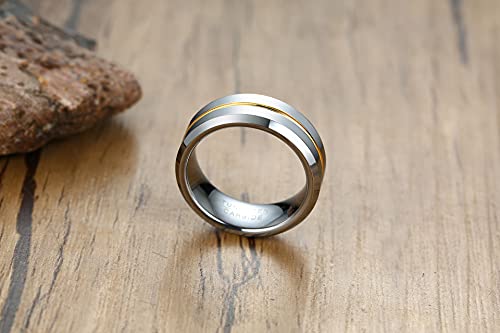 Cross Inspirational Faith Bible Verse Tungsten Carbide Ring Hypotenuse Grooved Center Ring Customize High Polished Wedding Jewelry for Men Women, US Size 7 to 12 5