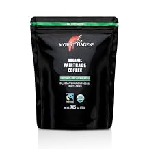 Mount Hagen 7.05oz Organic Freeze Dried Instant Decaf Coffee | Made From Organic Medium Roast Arabica Beans | Fair-Trade, Eco-friendly Instant Decaffeinated Coffee in Resealable Pouch Bag [7.05oz]