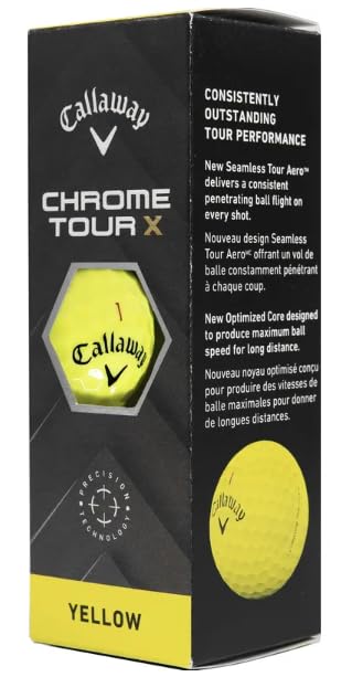 2024 Callaway Golf Chrome Tour X Yellow Monogrammed Golf Balls