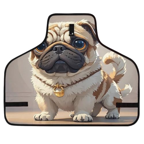 Delantal de trabajo con diseño Cartoon Pug miniatura 1