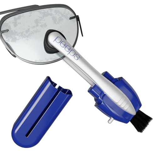 Image of Peeps Glasses Cleaner - for Eyeglasses, Reading Glasses, and More - Lens Cleaner with Carbon Microfiber Tech-Injected Blue-1 Count (Pack of 1)