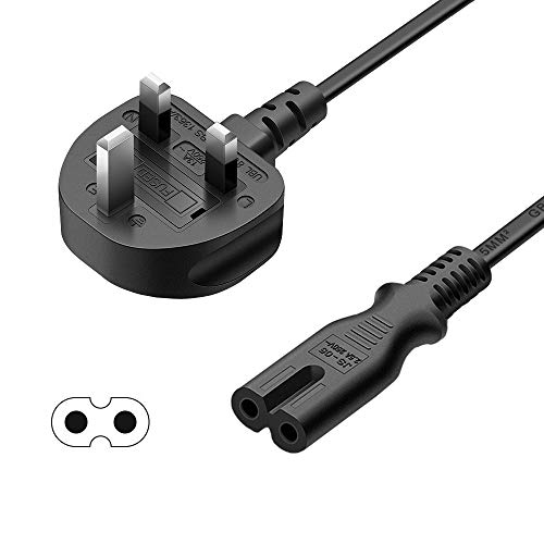 FSKE Stromkabel für Samsung Philips LG Sony, PS4, PC-Monitore, Computer, Drucker, UK-Netzstecker auf IEC C7 Figur 8, 3 m