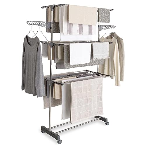 FACILITYS - Etendoir Linge Interieur, 4 Niveaux - Sechoir a Linge Pliable à roulettes 139 x 57 x...