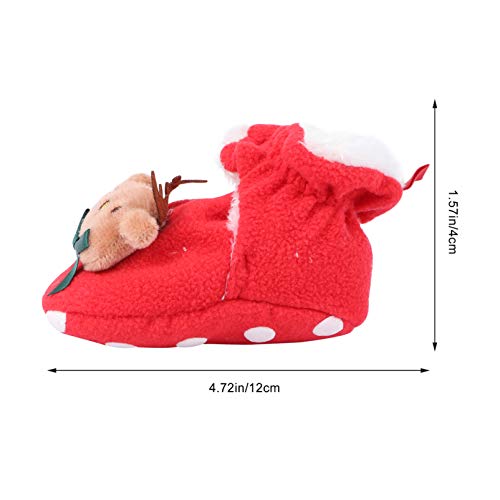 KESYOO Christmas Infant Boots Soft Sole Shoes Warm Winter Anti-Slip Shoes Red4
