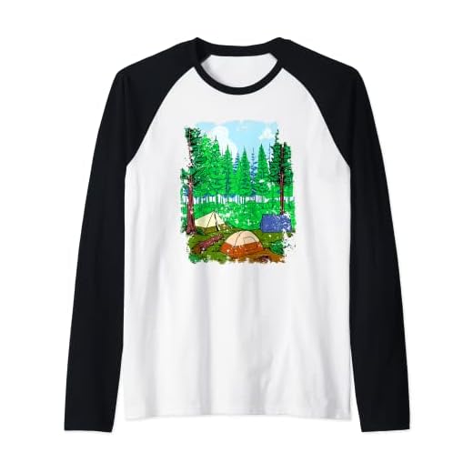 Acampada en tienda de campaña y en el bosque - Camping Camiseta Manga Raglan