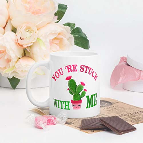 Image of Party Propz Cute Coffee Mug for Gift - 1Pc, 330 ml You're Stuck with Me Printed Cute Mug for Birthday /Anniversary Gift for Husband, Wife, Gifts for Girlfriend, Gifts for Boyfriend