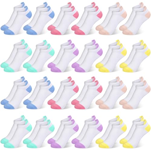 Xtinmee Mädchen Knöchelsocken, 24 Paar, Pastellfarben