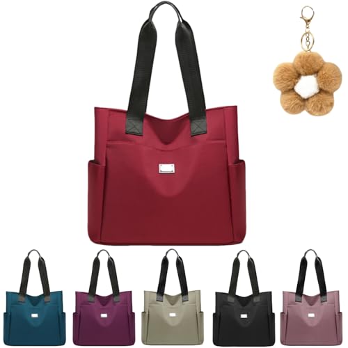 Zcjeaneviln Bag Waterproof,Large Capacity Multi Pocket Nylon Shoulder Bag,Durable and Foldable Fashion Tote Bags