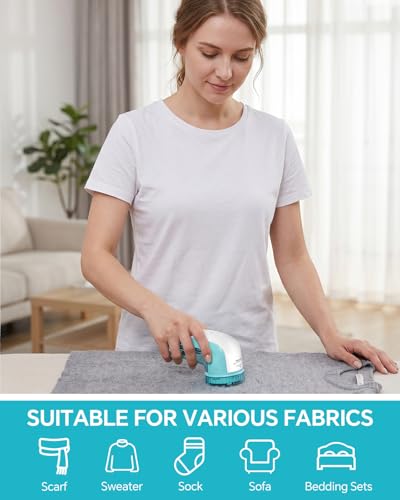Image of BEAUTURAL Fabric Shaver and Lint Remover, Sweater Defuzzer with 2-Speeds, 2 Replaceable Stainless Steel Blades, Battery Operated, Remove Clothes Fuzz, Lint Balls, Pills, Bobbles