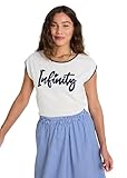 Bordures contrastées Grain de Malice T-Shirt Message en Sequins Femme