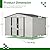 Dyncan 10x8 FT Outdoor Storage Shed with Lockable Doors, Weatherproof Metal Tool Shed for Garden or Lawn, Grey
