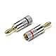 sonero® Bananenstecker 4er-Set, für alle Lautsprecherkabel mit einem Durchmesser bis max. 6mm², 4 Stück mit Farbcodierung (12x rot, 12x schwarz), 24k vergoldet