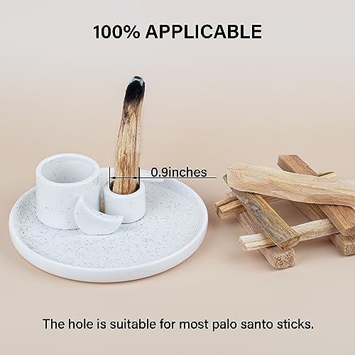 Brûleur d'encens Palo Santo 4 en 1 avec porte-encens en céramique 15 cm