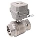 BOKYWOX Valve NPT 2'' 2-Way Motorized Ball Valve AC24V/DC12-24V Electrical Ball Valve CR2-02 Stainless Steel 304 with Indicator and Manual Override