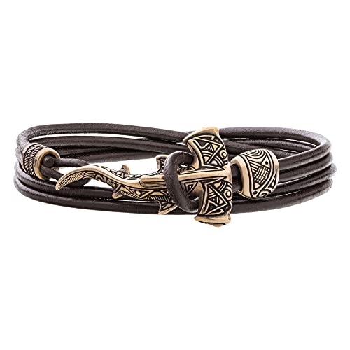 Maori Leather Bracelet with Hammerhead Shark