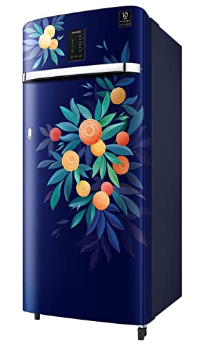 Image of Samsung 215L 4 Star Inverter Direct-Cool Single Door Digi-Touch Refrigerator Appliance (RR23C2E24NK /HL,Orange Blossom Blue)