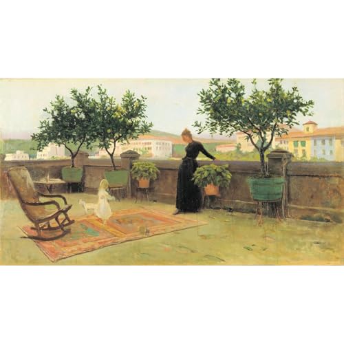 Impression sur toile Joaquim Vayreda Terrasse habillez vos grands murs vides