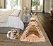 Selena Dog House Cat Tent Teepee with Cushion Washable Indoor Outdoor Soft Cozy Puppy Kitten Cute Bohemian Plaid Pet House (One Size,Bohemian)