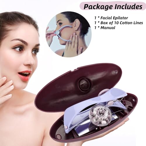 Image of Facial Hair Removal for Women, with Threading Removal Tool, Portable Size for Facial, Neck Hair (Glasses Box)