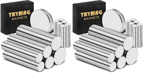 Image of TRYMAG Small Strong 6 Different Sizes 255Pcs Rare Earth Magnets for Crafts, Heavy Duty Neodymium Round Refrigerator Magnets for Whiteboard, Home, Kitchen, Office, School (Pack of 2)