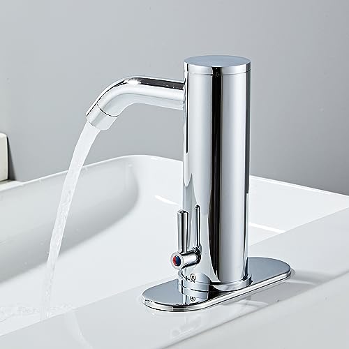 Llave comercial manos libres para lavabo moderno con placa de cubierta 6