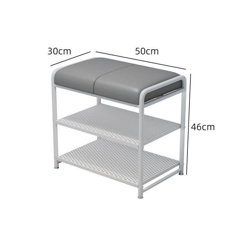 Banc de rangement entrée robuste en métal pour chaussures durables - 2