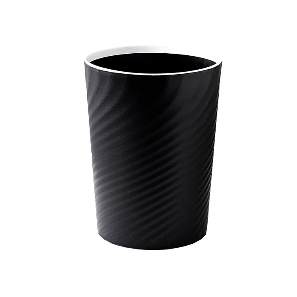 Large-Capacity Trash Can for Home & Office, Open-Top Design with Pressing Ring, Plastic Waste Basket for Kitchen, Living Room, Bedroom, and Compost Bin(Black)