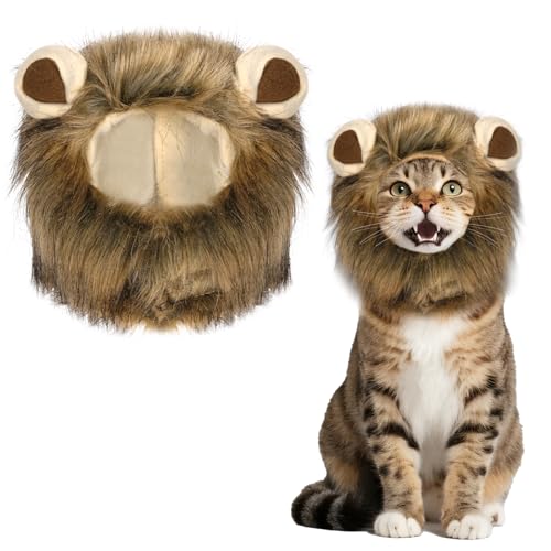 Lion Mane Wig for Cat Costume, Pet Cat Halloween Costumes