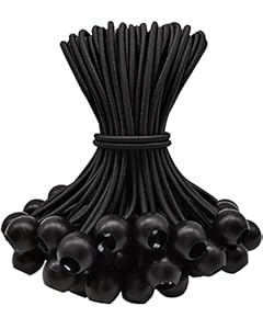 WMZOBH Spanngummis mit Kugel 50 Stück Schwarz