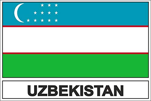 Akachafactory Autocollant Sticker Drapeau UZ ouzbekistan