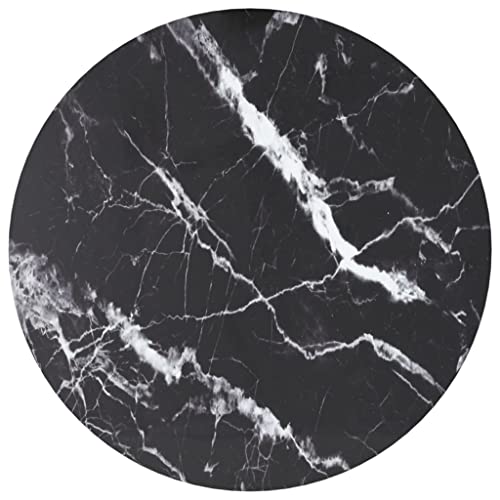 homiuse Tablero de mesa negro redondo 30 x 0,8 cm vidrio templado con aspecto de mármol redondo escritorio de vidrio templado parte de la mesa de repuesto para mesa de comedor mesa de café mesa de