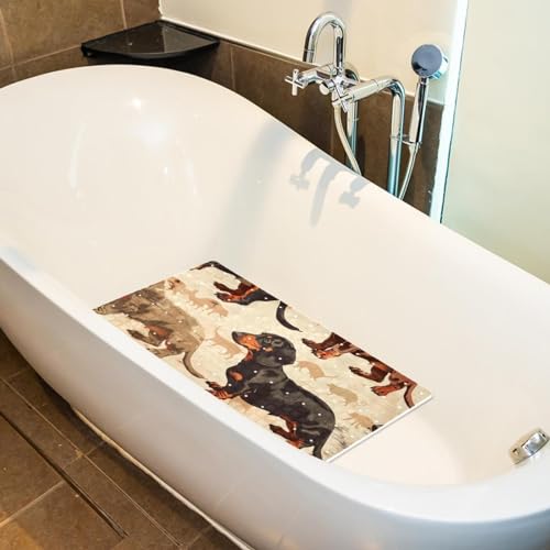 Tapis de bain antidérapant pour chien teckel marron à séchage rapide - 6