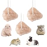 BCHMN 3 blocchi di sale con spago attaccato, ricchi di minerali, adatti ad animali domestici come conigli, porcellini d