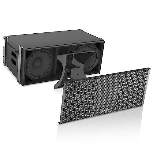 Image of Sound Town ZETHUS Series Dual 10 inch Powered Line Array Loudspeaker with Onboard DSP, Black (ZETHUS-210BPW)