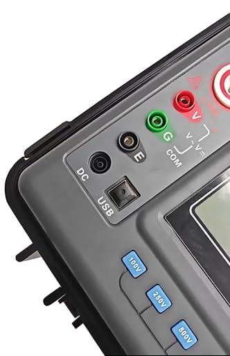 High Voltage Insulation Tester 5kV Insulation Tester High-Voltage Insulation Resistance Tester with Insulation Resistance Range 0.01MΩ～10TΩ DC Voltage Range 0.1~1000V 6 Step Voltage Regulation
