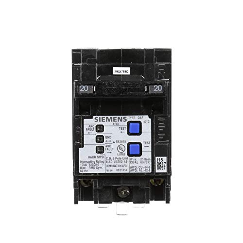 Siemens Q220Afcp 2-Pole 120-Volt Combination Type Arc Fault Circuit Interrupter, Black #TOP1