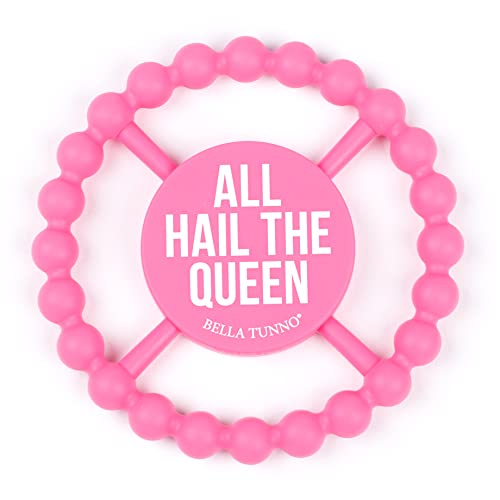 Image of Bella Tunno Happy Teether for Girls– Soft & Easy Grip Baby Girl Teether Toy, Silicone Teether Ring to Help Soothe Gums, Non-Toxic and BPA Free, All Hail The Queen