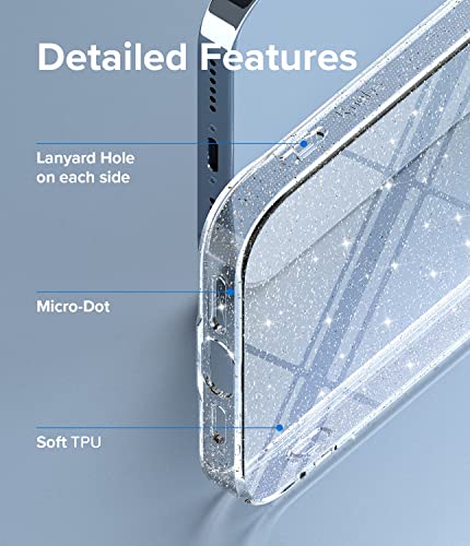 Image of Ringke Air Compatible with iPhone 13 Pro Max Case Back Cover Transparent Lightweight Soft Flexible TPU Scratch Resistant Natural Form iPhone 13 Pro Max Back Cover Case - Glitter Clear