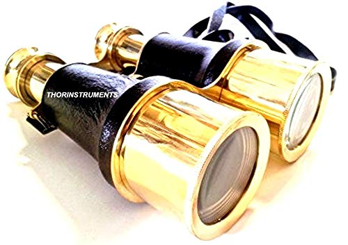 THOR INSTRUMENTS(with device) Brass Nautical Binocular Black Leather Collectible Gifting Item