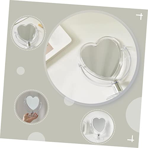 Espejo de maquillaje acrílico en forma de corazón miniatura 5