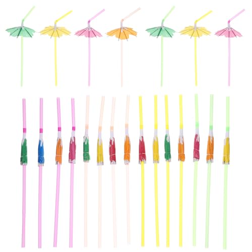 Pitillos desechables con sombrilla 100 piezas