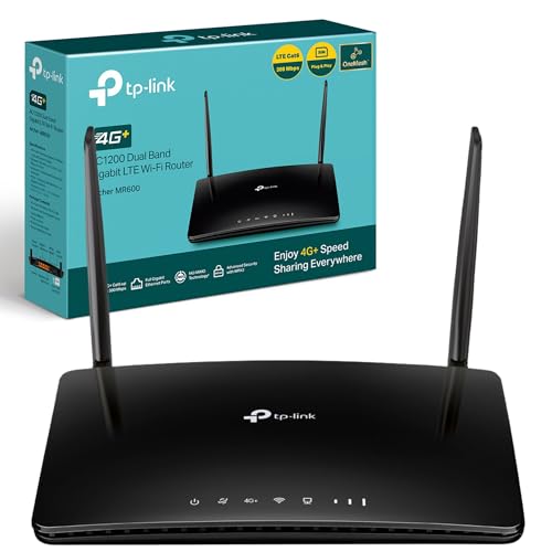 TP-Link Archer MR600 AC1200Mbps 4G+ Cat6 Wireless Dual Band 4G Router With Sim Slot, SIM Slot Unlocked, MU-MIMO technology, WiFi Router Mode, No Configuration required,Guest Network & Parent