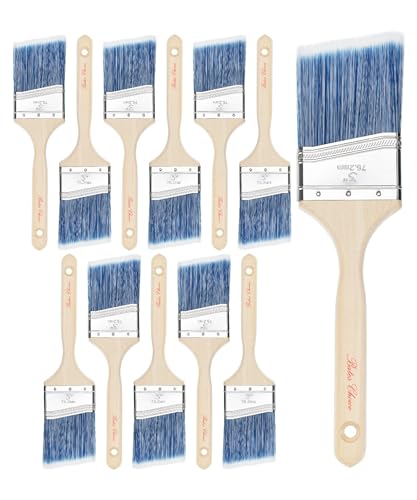 Bates 3-Inch Angle Paint Brushes (12 Pack) - Treated Wood Handle Perfect for Walls & Furniture
