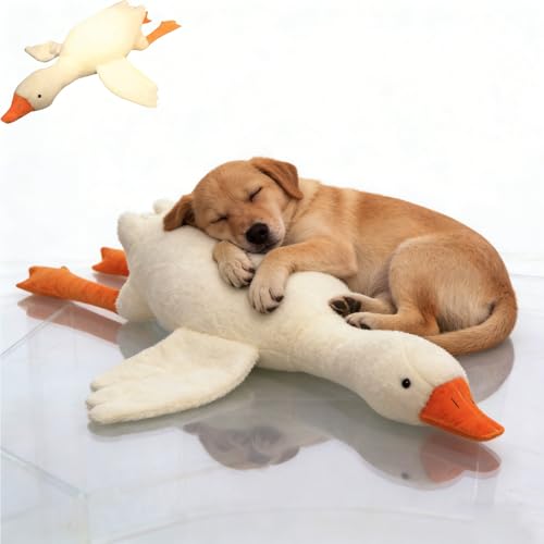 White Duck Dog Toy – Large Plush Goose Chew Toy for Dogs, Stuffed Duck for Dogs, Large Plush White Duck Dog Toy, 2026 New Realistic Goose Design for Puppies & Senior Dogs (130cm/51in)