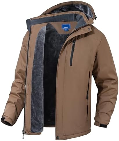 Rapoo Winterjacke Herren Warme Wasserdichte Winddichte Fleece-Futter Outdoor Ski Snowboardjacke mit Abnehmbarer Kapuze