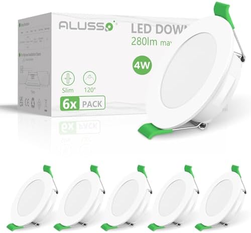 ALUSSO LIGHTING LED Downlights For Ceiling 6W 540lm, 75mm Nickel Swivel Spotlights, Dimmable 3CCT Warm White 3000K Neutral White 4000K Cool White 6500K, For Kitchen Living Bedroom, 6Pack - View #11
